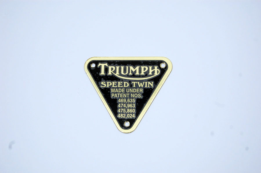 Speed Twin patent plate Brass