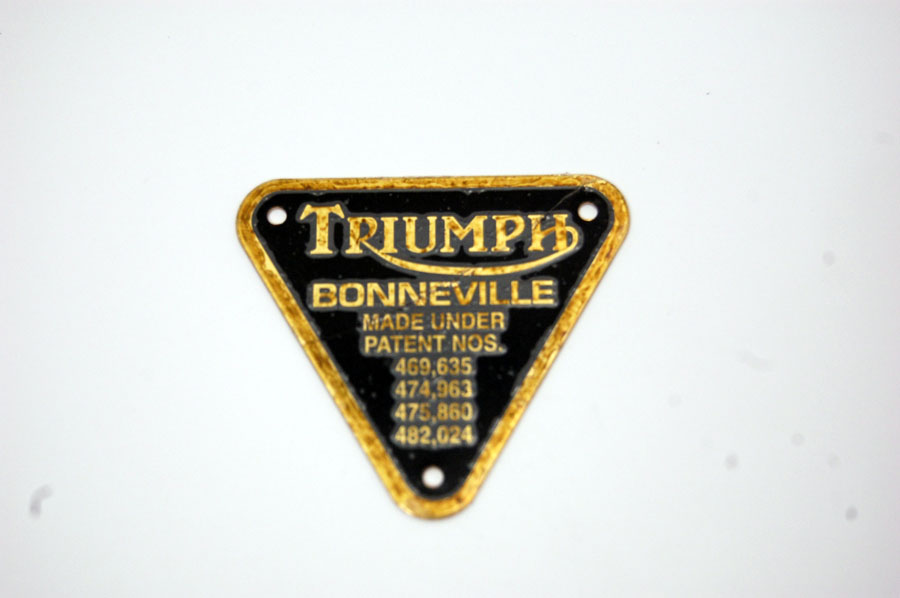 Patent plate brass Bonnville with screws