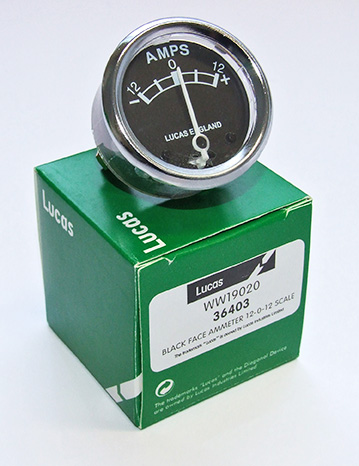 12v black face 12-0-12 ammeter 1-3/4 diameter