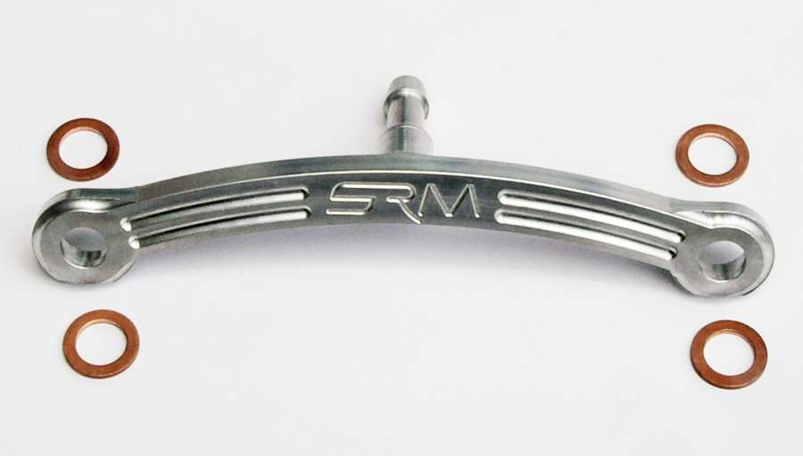 T140 finned alloy cnc billet rocker feed pipe 1973-1985