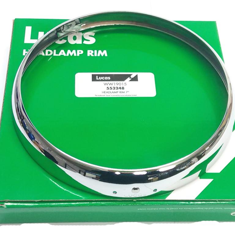 Lucas Head lamp rim 7 inch nacelle & standard