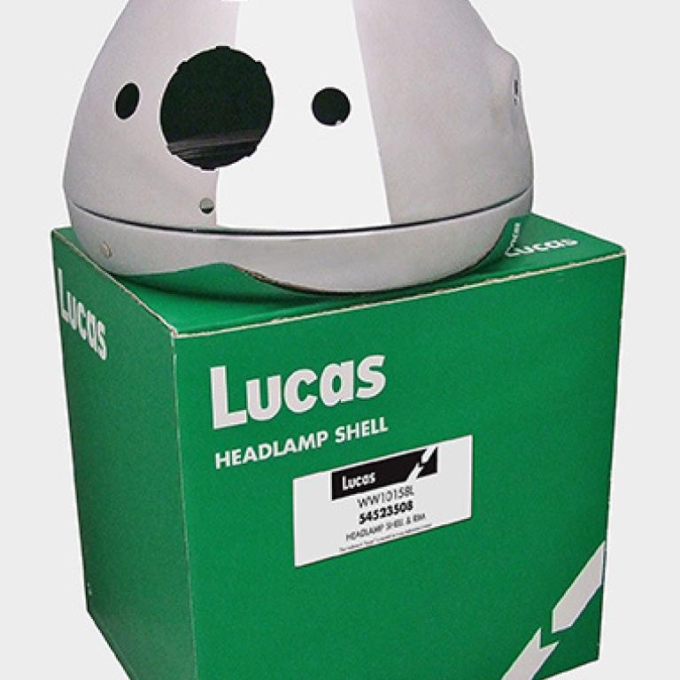 Lucas chrome rim & shell 2 warning lights,switch & ammeter