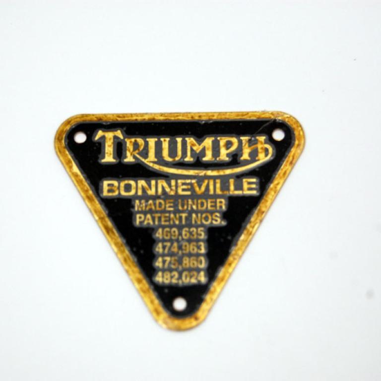 Patent plate brass Bonnville with screws