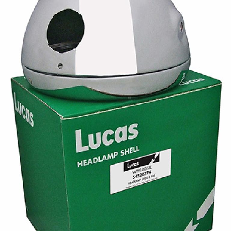 Lucas 7inch Headlamp shell & rim with ammeter hole