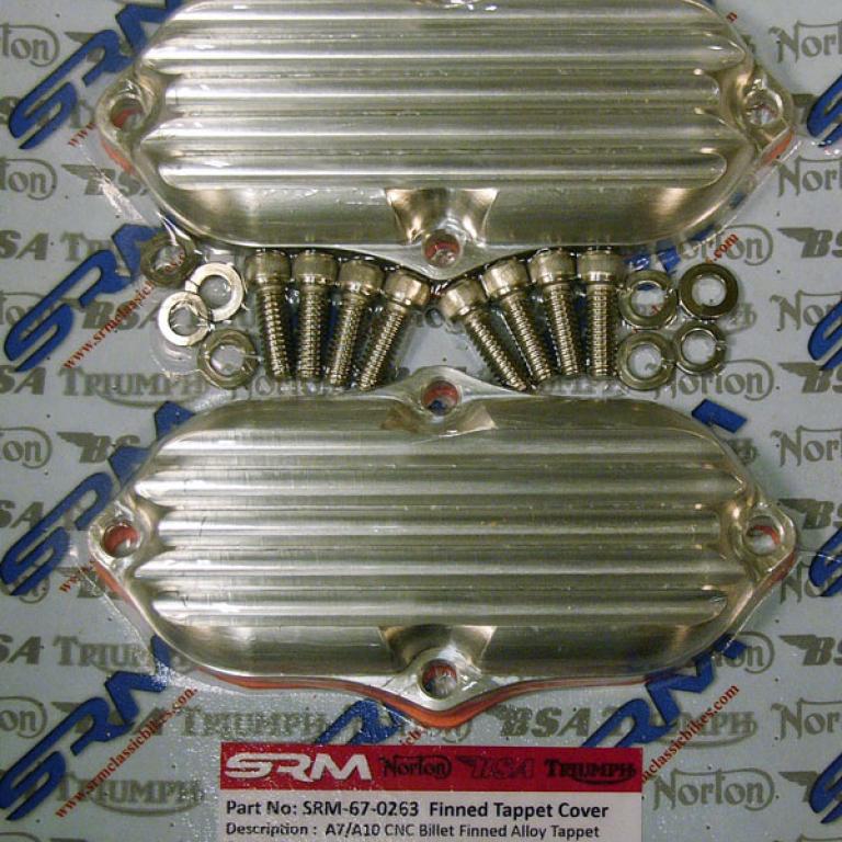 Finned Billet CNC Tappet inspection cover A7 A10 PAIR